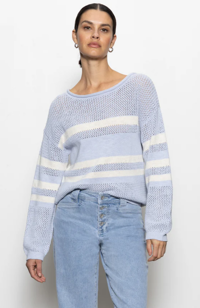Sanctuary - Sporty Stripe Open Knit Sweater
