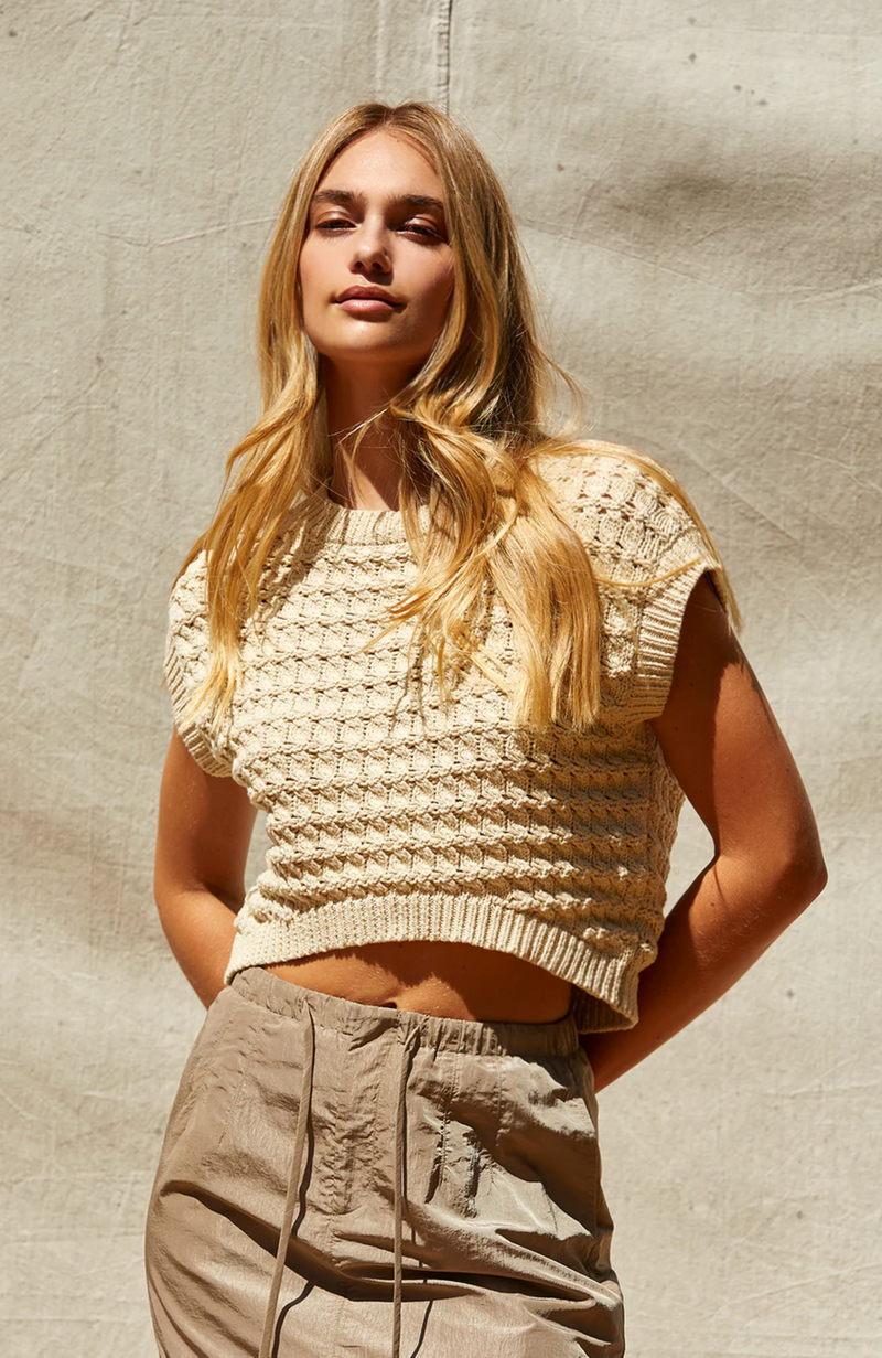 Crescent - Lexie Cropped Sweater Knit Top