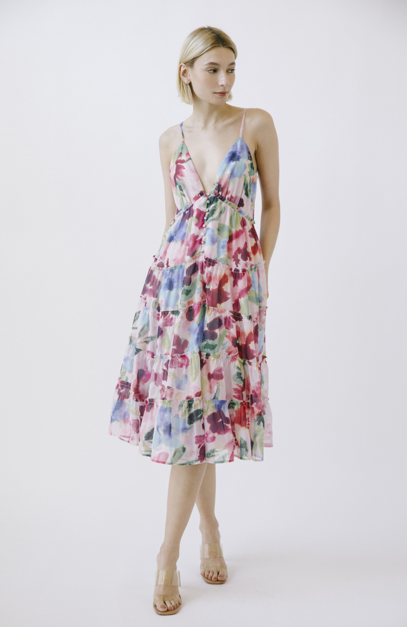 Tea Time Abstract Midi Dress