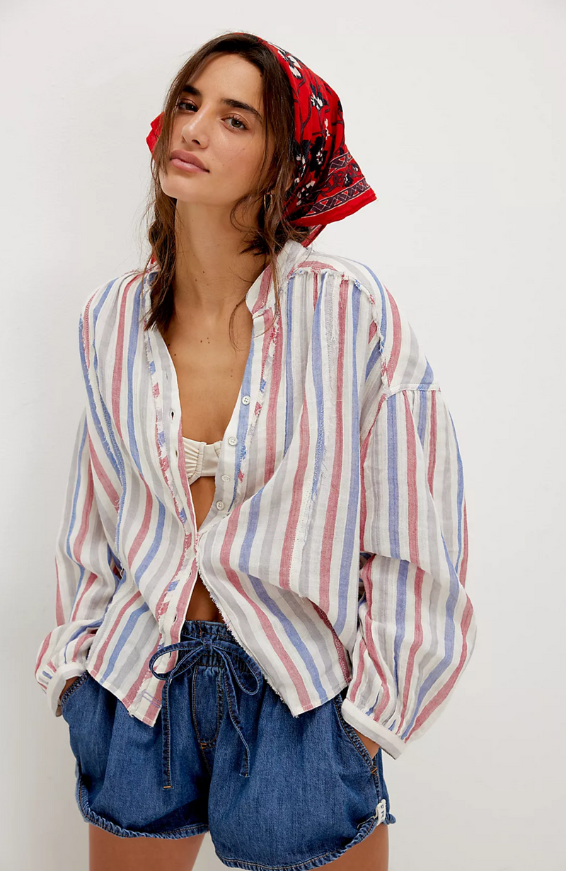 Free People - Valley Double Cloth Striped Shirt