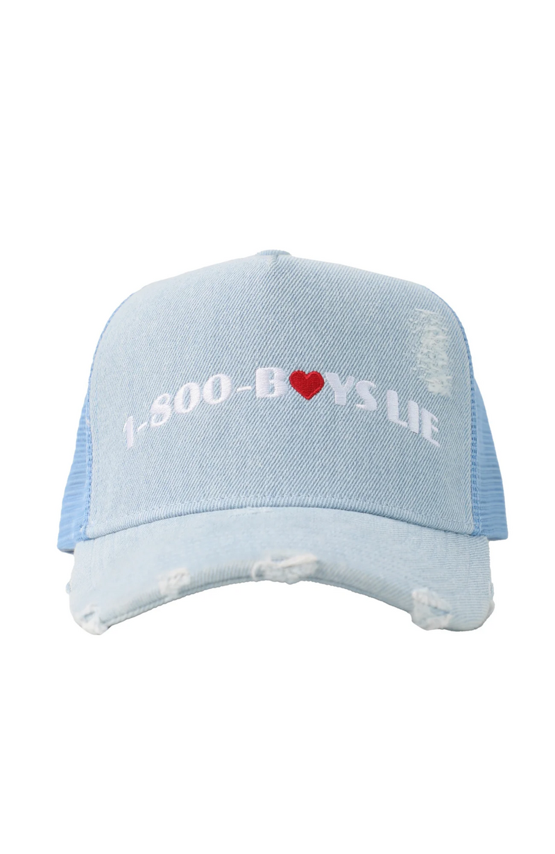 Boys Lie - Denim 1-800 Heart Trucker Hat
