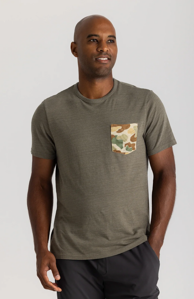 Free Fly - Vintage Camo Pocket Tee