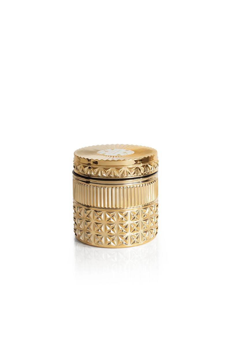 Capri Blue - Exotic Blossom & Basil Gilded Faceted Candle, 11 oz