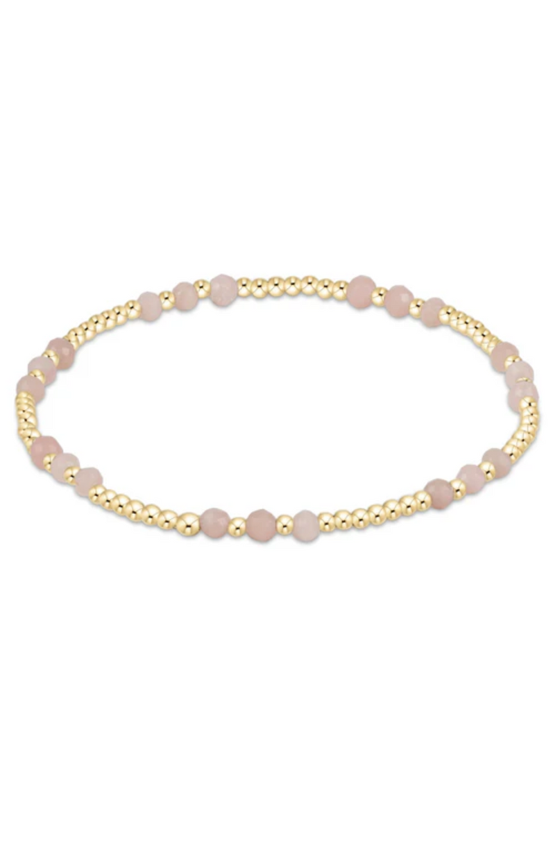 Enewton - Gemstone Gold Joy Pattern 3mm Bead Bracelet - Pink Opal