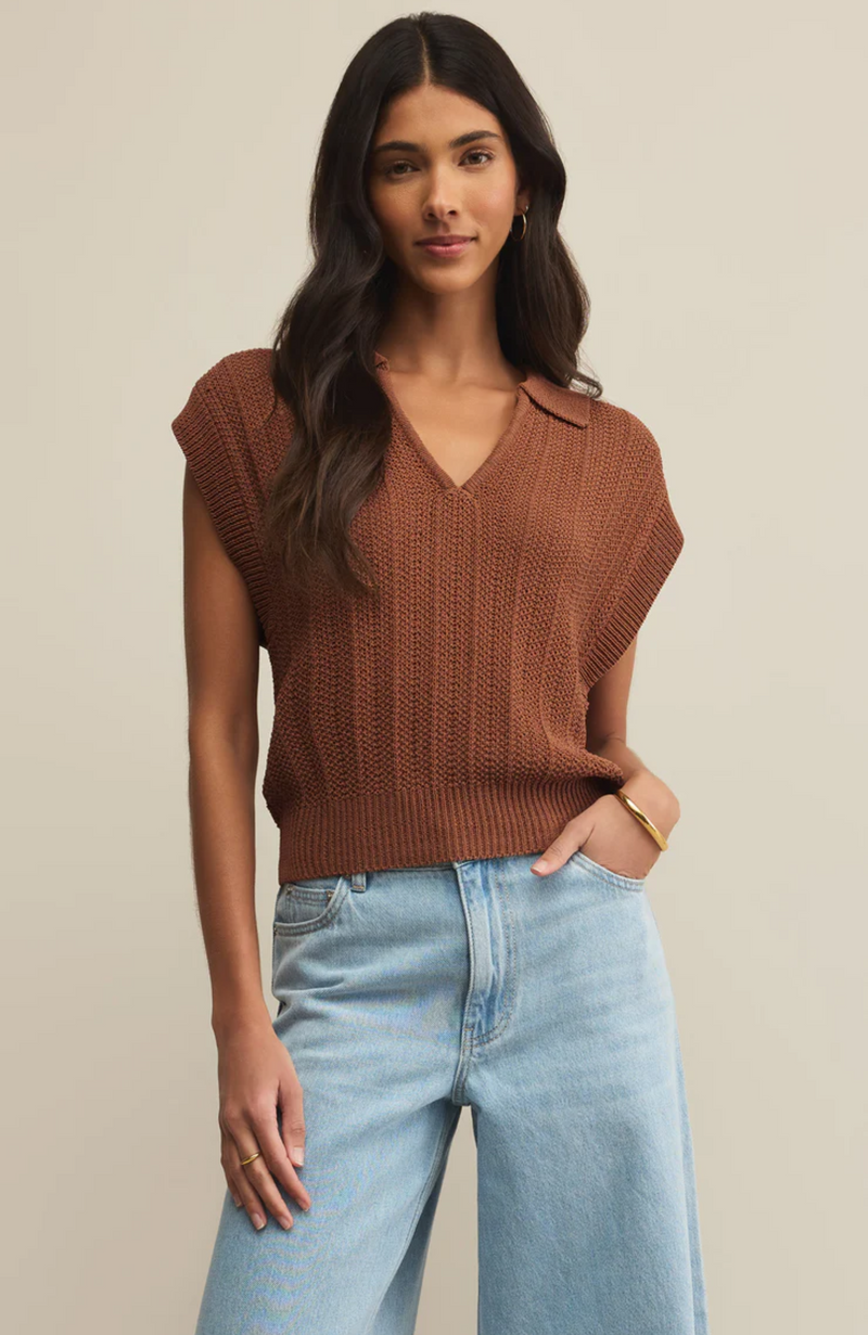 Z Supply - Lauden Crochet Polo Top
