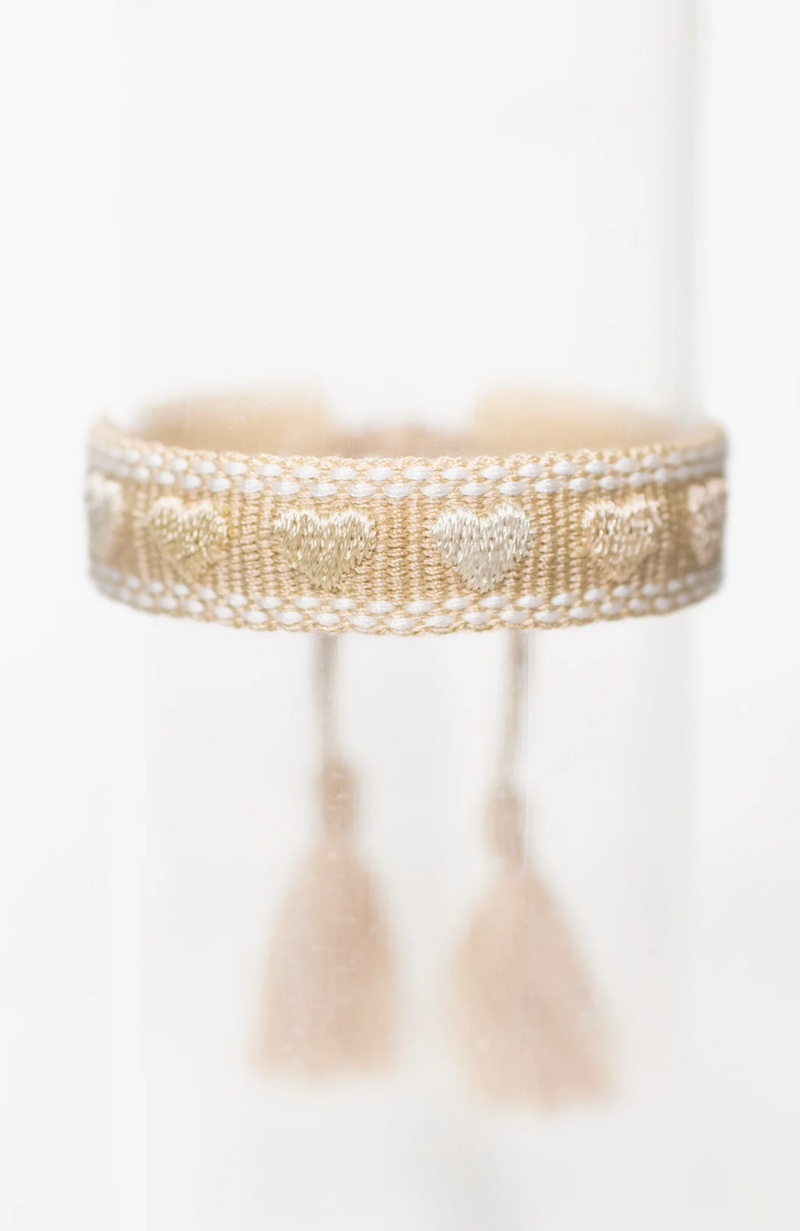 Sweet Caroline - Mini Neutral Hearts Bracelet