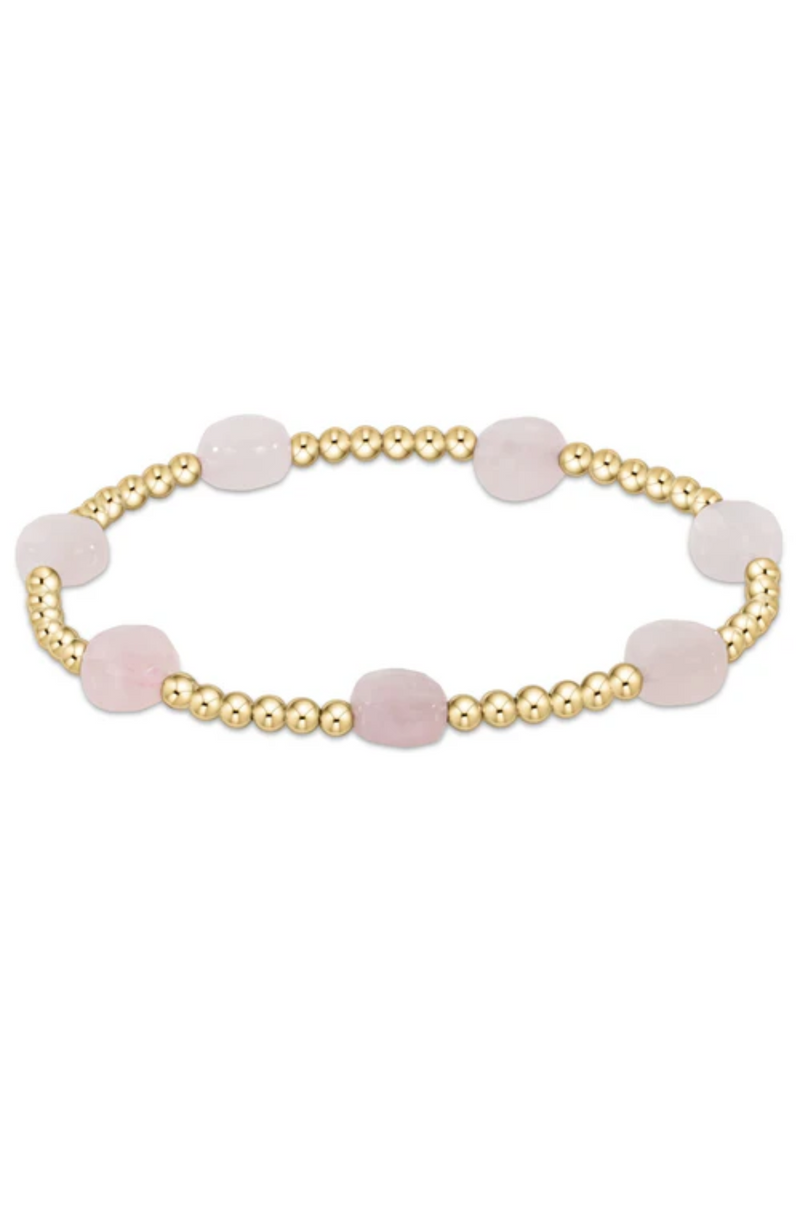 Enewton - Admire Gold 3mm Bead Bracelet - Pink Opal