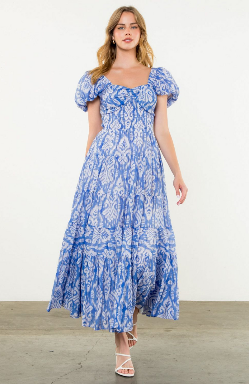 Puff Sleeve Floral Maxi Dress
