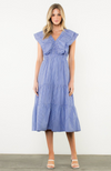 Striped Flutter Maxi Dress