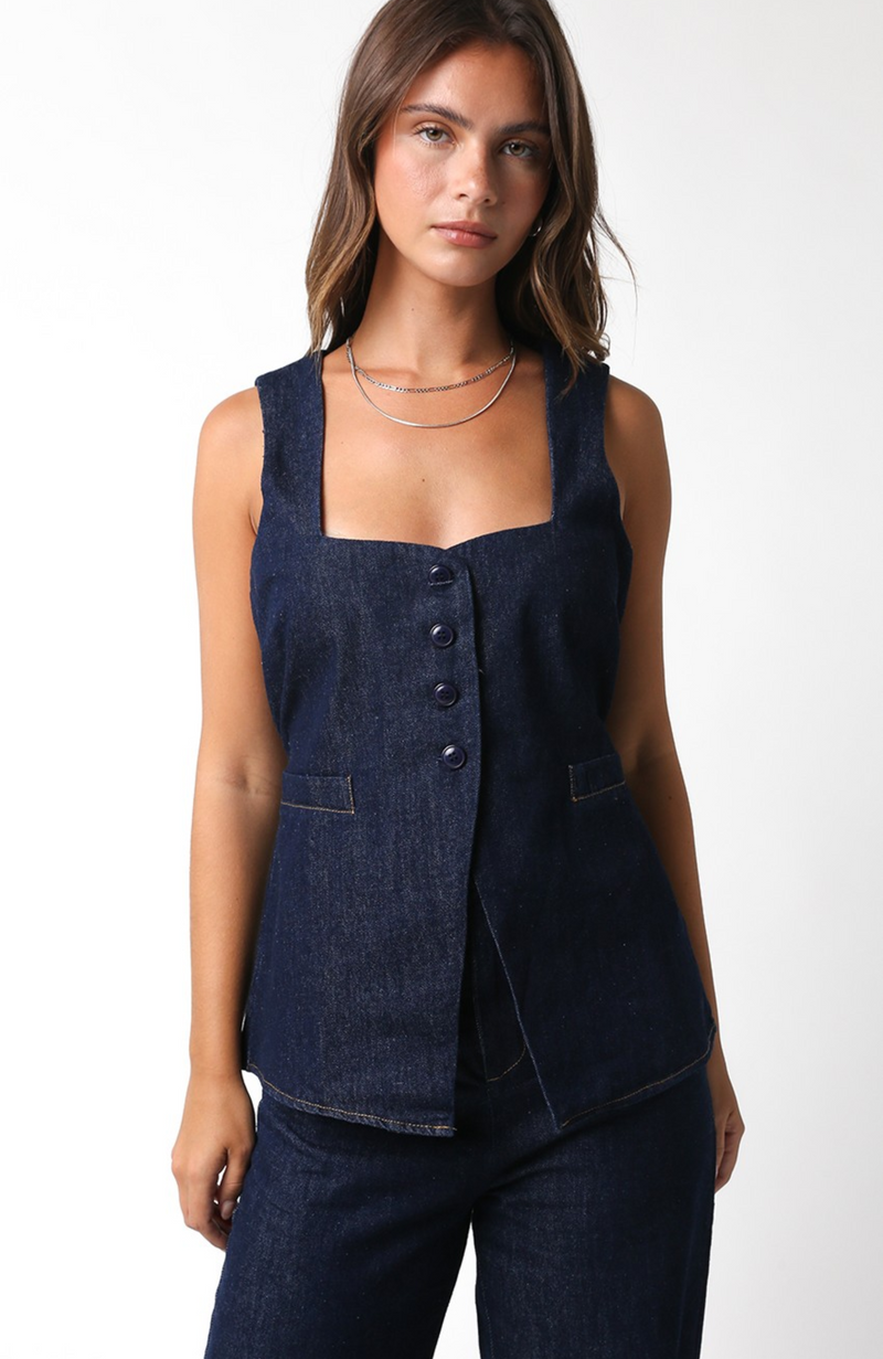 4 Button Denim Vest