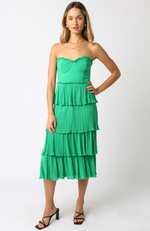 Lyla Strapless Ruffle Midi Dress