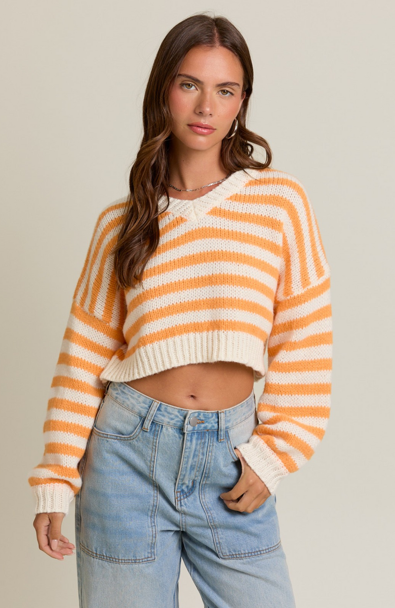 Cropped Striped Sweater