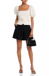 French Connection - Sateen Weave Puff Sleeve Top