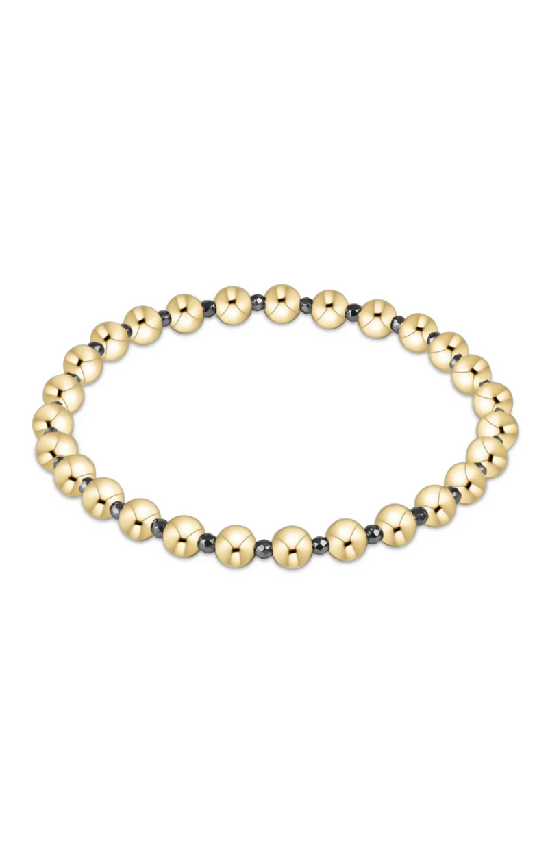Enewton - Silver Faceted Hematite Grateful Pattern 5mm Bracelet