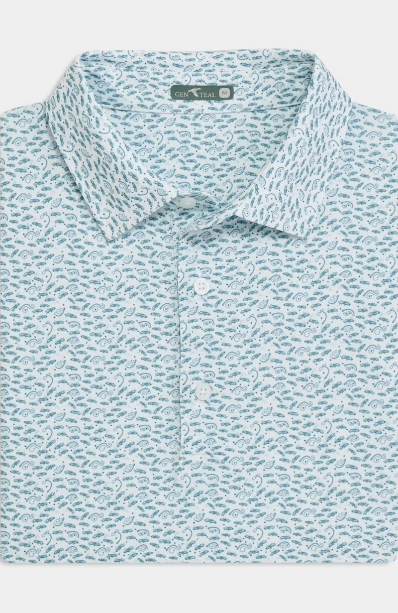 GenTeal - Storm Blue Catch & Release Printed Polo