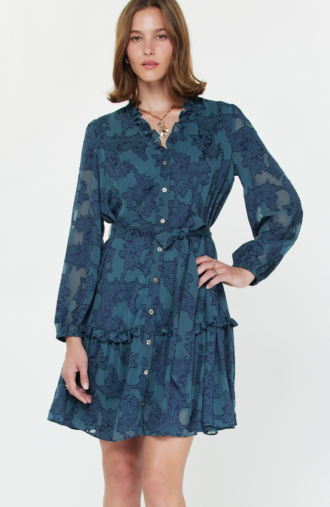 Current Air - Ruffled Jacquard Mini Dress