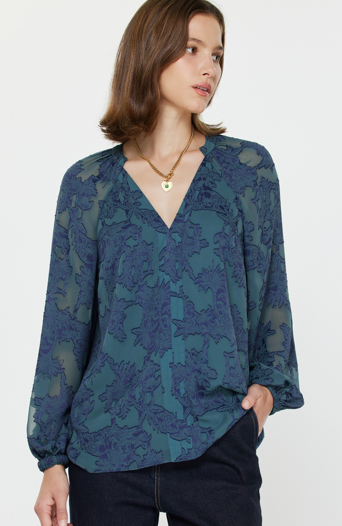 Current Air - Jacquard Long Sleeve Blouse
