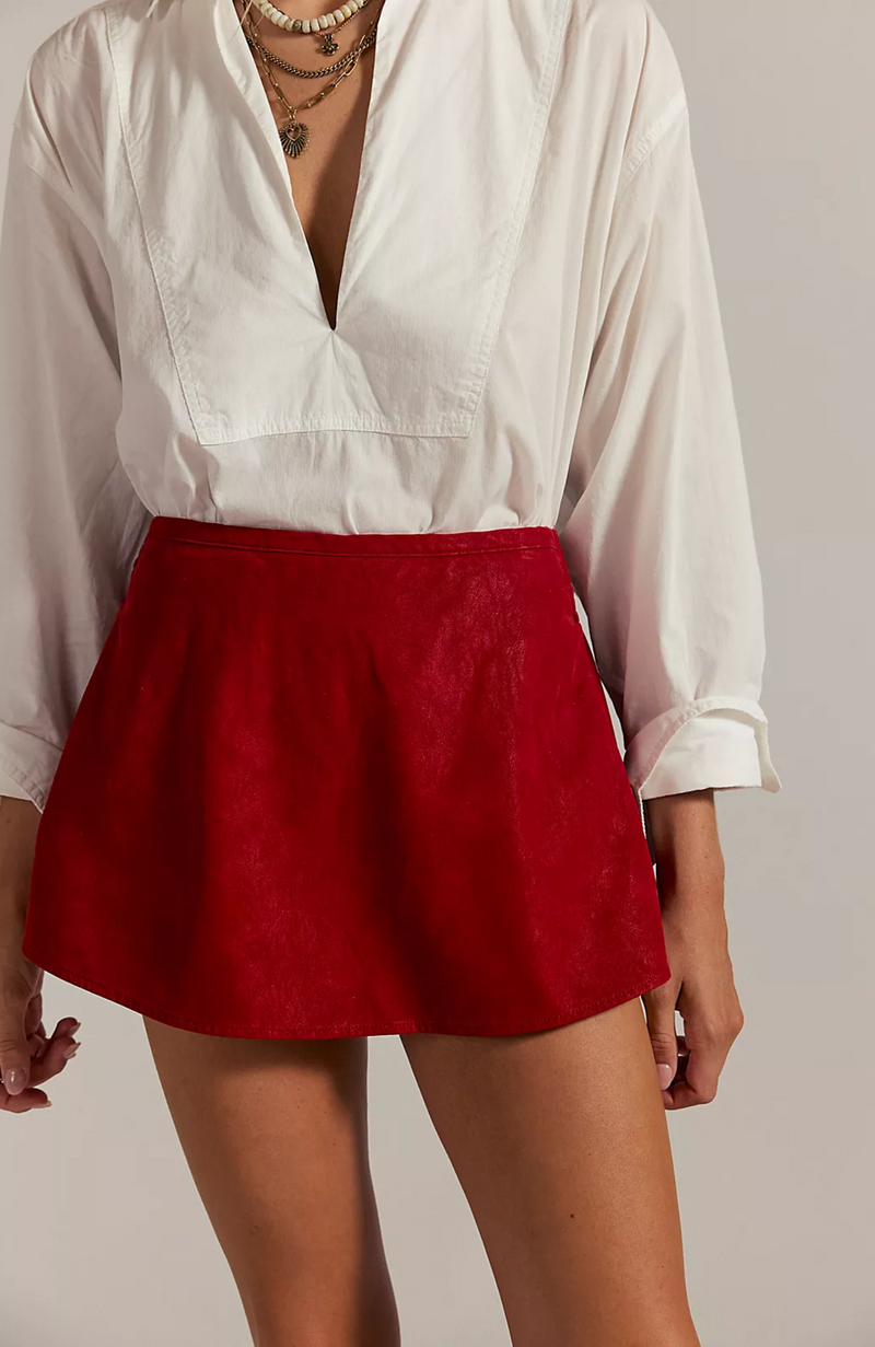Free People - Paradise Found Suede Skort