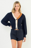 Colorblocked Knit Caridgan