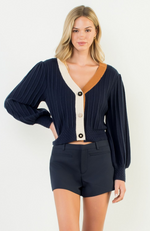 Colorblocked Knit Caridgan