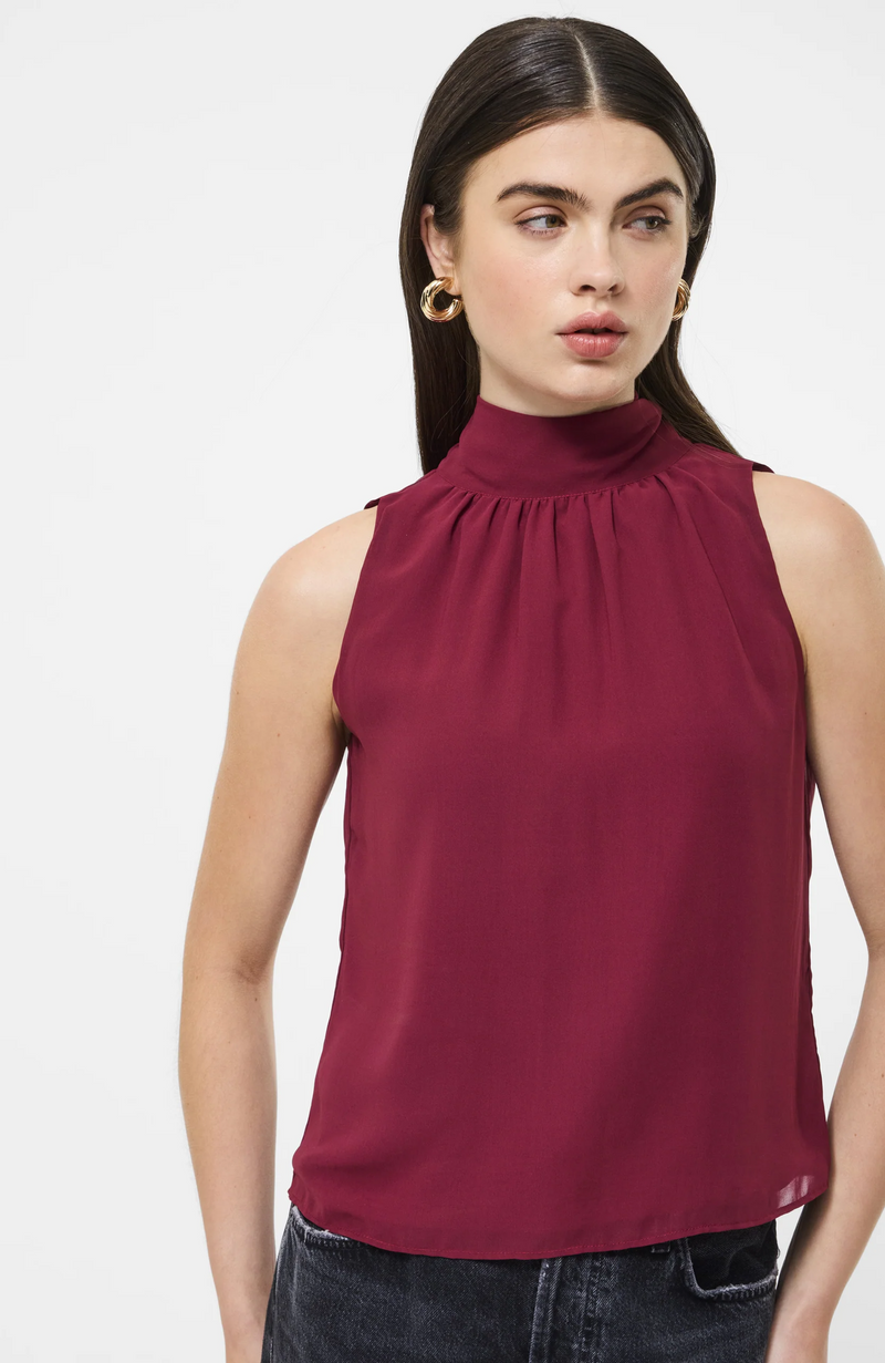 French Connection - Marina Chiffon Sleeveless Bow Top