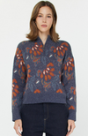 Current Air - Floral Jaquard Zip Sweater