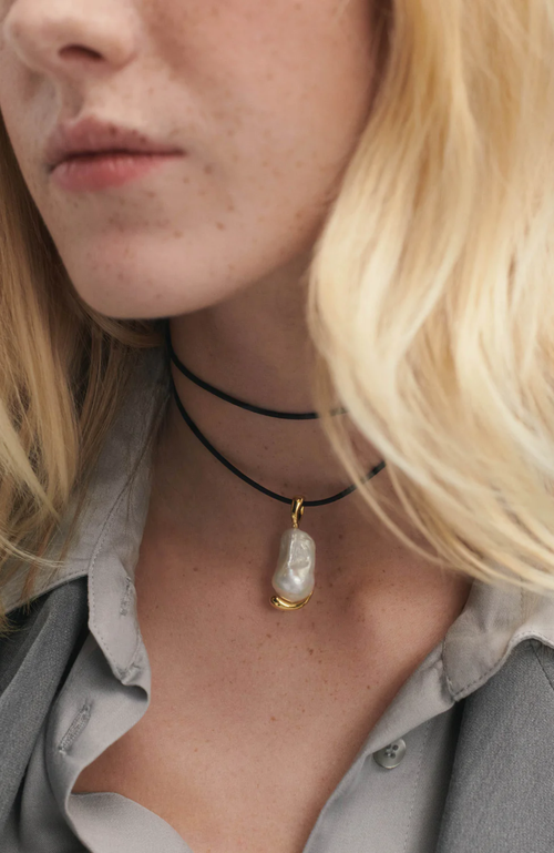 PDPAOLA - Dana Leather Bow Necklace