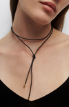 PDPAOLA - Dana Leather Bow Necklace
