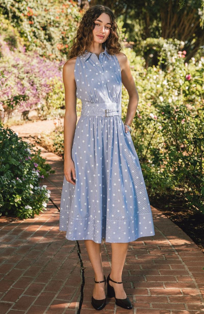 current air dress Slit-Neck Short Sleeve Pleated Tiered 2490141 Size S CURRENT AIR Dress