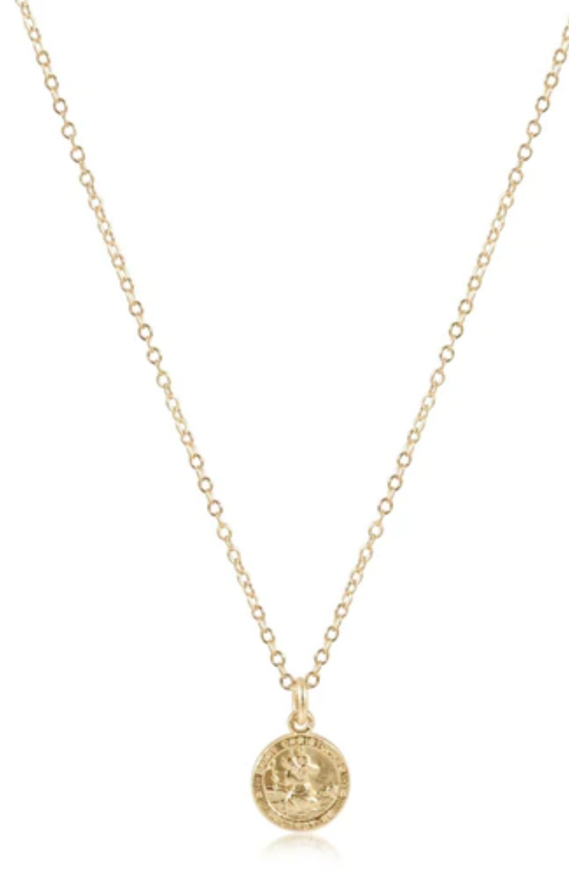 Enewton - 16'' Protection Small Gold Disc Necklace