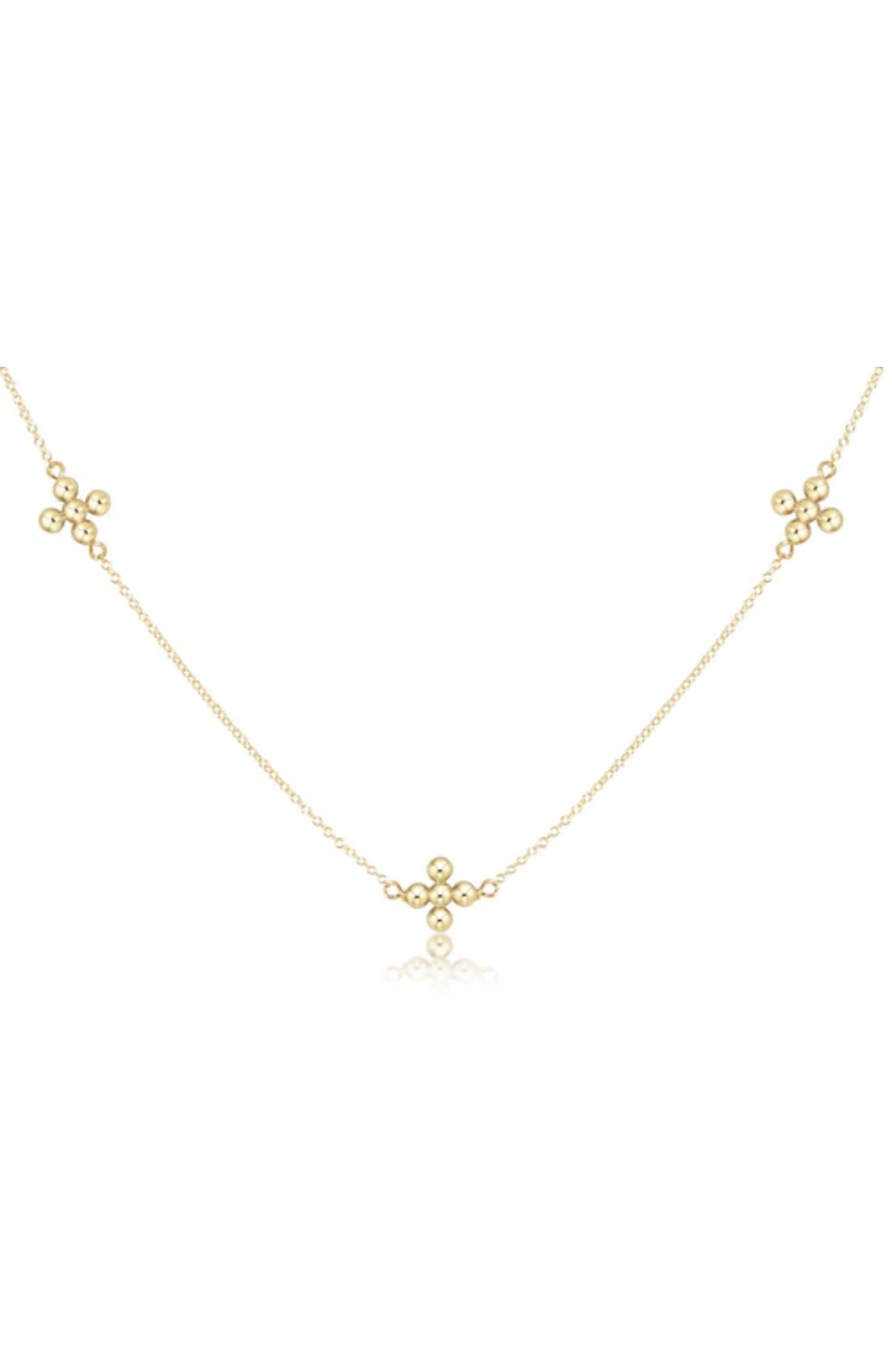 Enewton - 15" Choker Simplicity Chain Beaded Cross Necklace