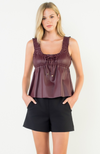 Leather Baby Doll Tank