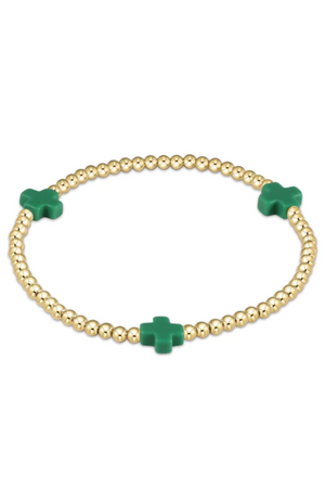 Enewton - Signature Cross Gold Pattern 3Mm Emerald Bracelet