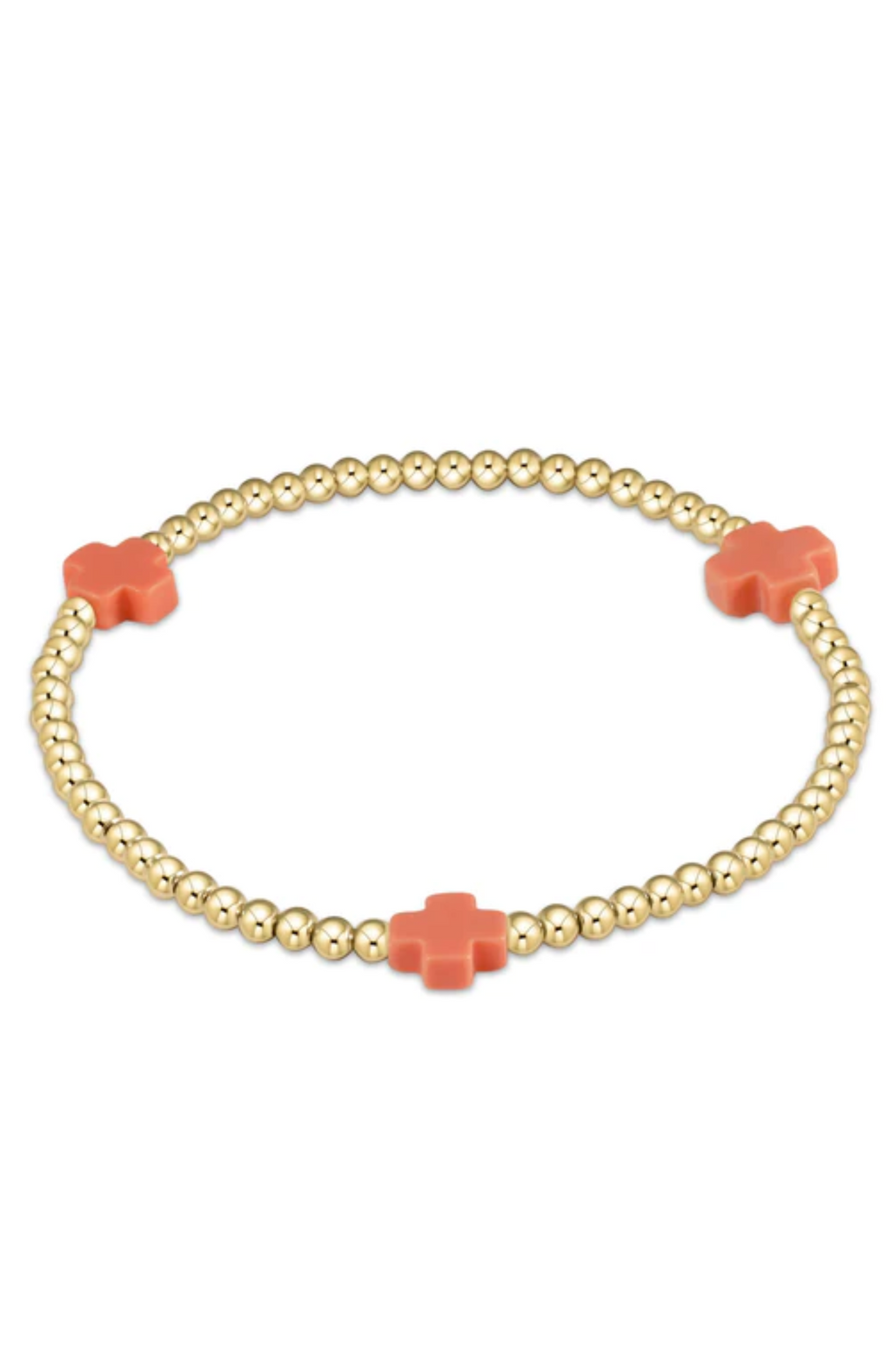 Enewton - Signature Cross Gold Pattern 3Mm Coral Bracelet