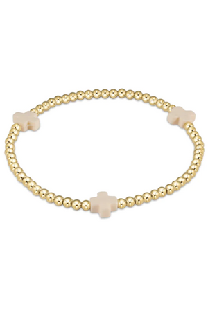 Enewton - Signature Cross Gold Pattern 3Mm Bead Bracelet