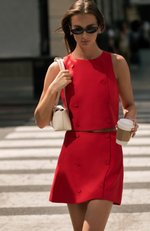 French Connection - Azra Twill Double Breasted Mini Skirt