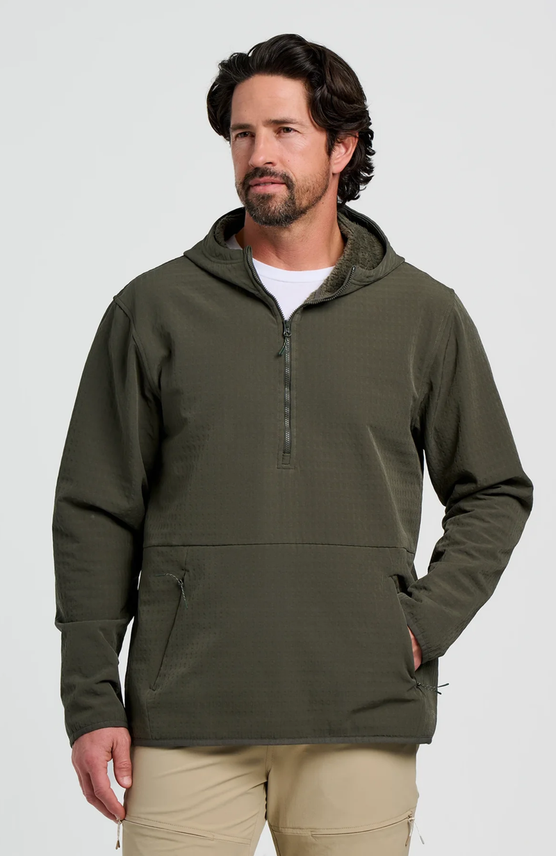 Free Fly - Men's Gridback Fleece Anorak Hoodie