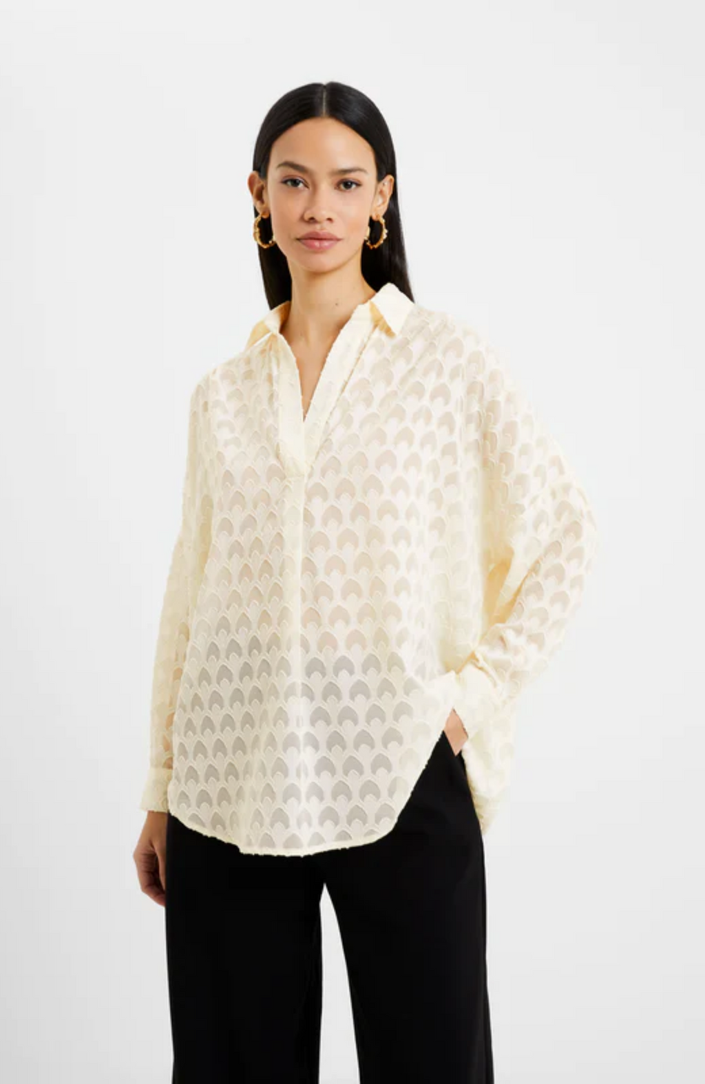 French Connection - Geo Burnout Popover Shirt