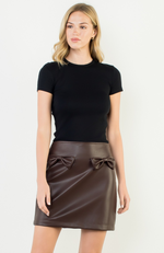 Leather Bow Skirt