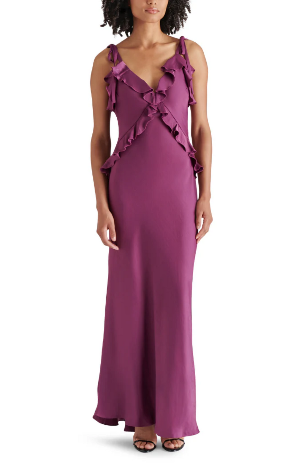 steve madden adalina ruffled maxi dress – 310 Rosemont #HJ0710-423 Classic Patterned Linen Midi creates a warm and Color:Chestnut Brown