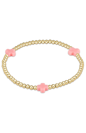 Enewton - Signature Cross 3Mm Pink Bead Bracelet