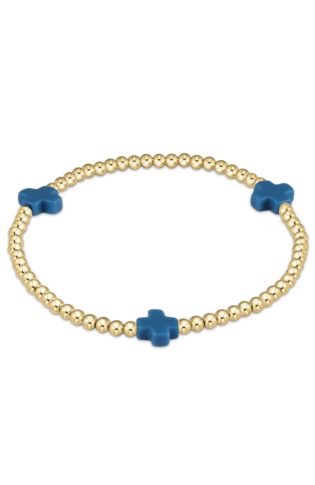 Enewton - Signature Cross 3Mm  Cobalt Bead Bracelet