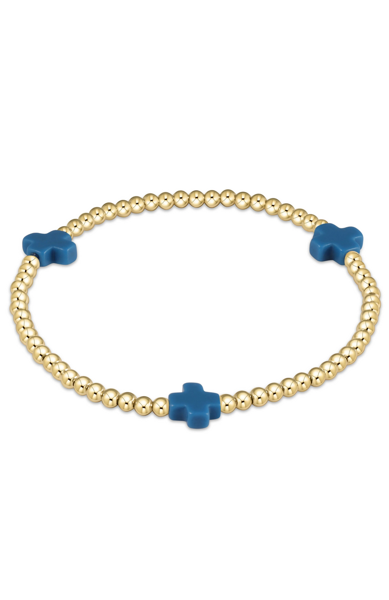 Enewton - Signature Cross 3Mm  Cobalt Bead Bracelet