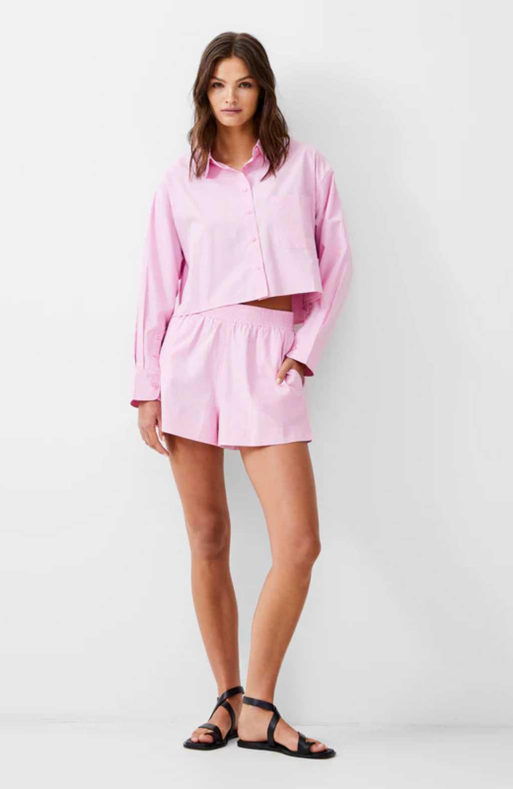 French Connection - Poplin Shirting Cropped Shirt
