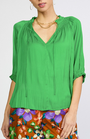 Current Air - Angelica Pleated Jaquard Blouse