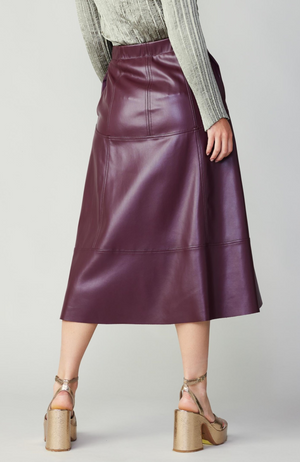 Current Air - Vegan Leather Midi Skirt