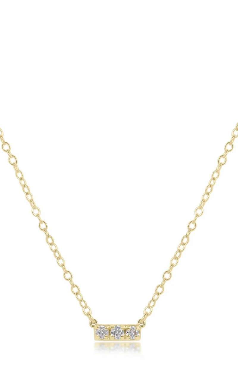 Enewton - 14Kt 3 Diamond Significance Bar Necklace