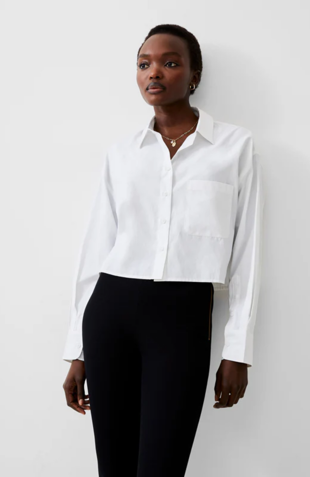 French Connection - Poplin Shirting Cropped Shirt