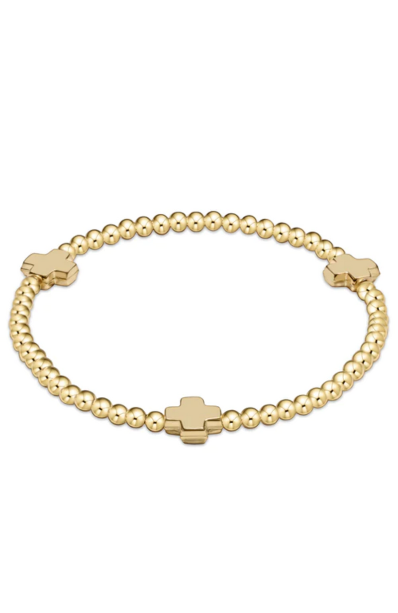 Enewton - Signature Cross Gold Pattern 3mm Bracelet