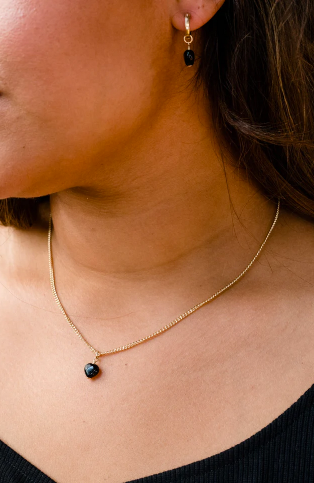 Able - Onyx Heart Pendant Necklace